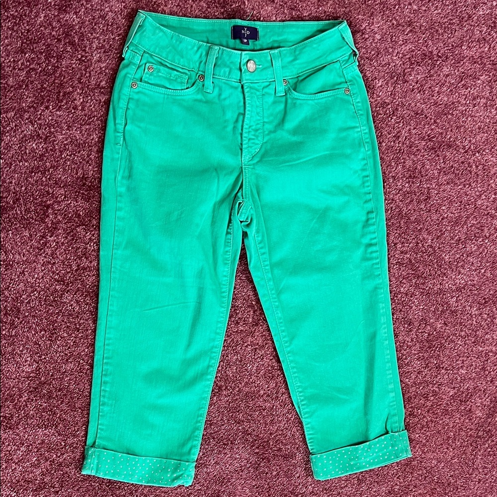 NYDJ Vibrant Green Cropped Jeans Sz 0P